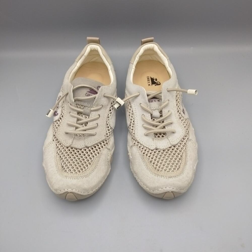 Dbeck Women’s Shoes Size 7.5-8 Beige Suede Sneakers Walking Shoes See Pictures